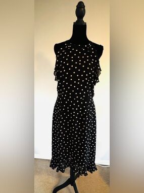 Elle Black and White Polka Dot Maxi Skirt